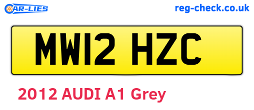 MW12HZC are the vehicle registration plates.