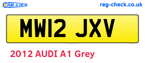 MW12JXV are the vehicle registration plates.
