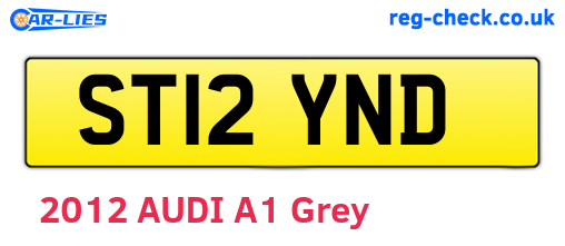 ST12YND are the vehicle registration plates.