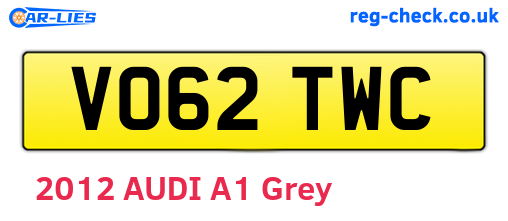 VO62TWC are the vehicle registration plates.