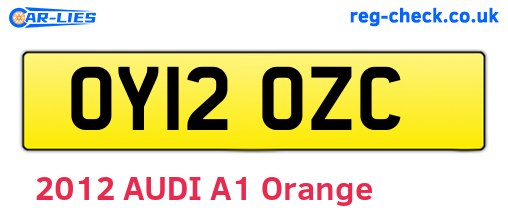 OY12OZC are the vehicle registration plates.