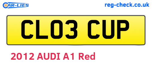 CL03CUP are the vehicle registration plates.