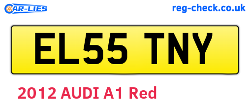 EL55TNY are the vehicle registration plates.