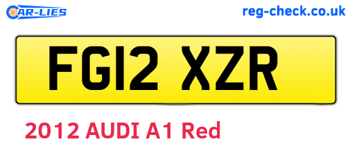 FG12XZR are the vehicle registration plates.