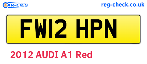 FW12HPN are the vehicle registration plates.