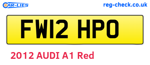 FW12HPO are the vehicle registration plates.