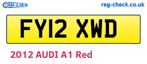 FY12XWD are the vehicle registration plates.