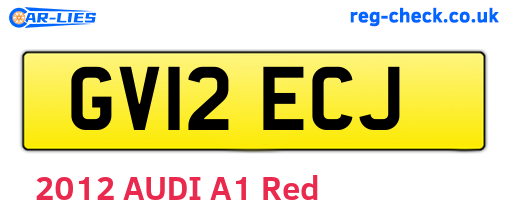 GV12ECJ are the vehicle registration plates.