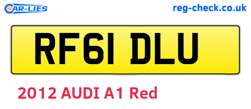 RF61DLU are the vehicle registration plates.