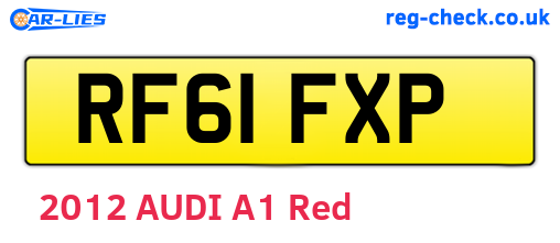 RF61FXP are the vehicle registration plates.