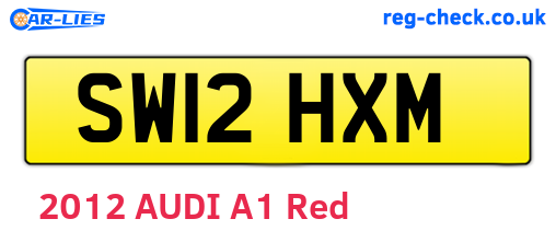 SW12HXM are the vehicle registration plates.