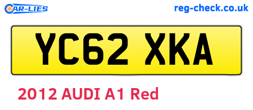 YC62XKA are the vehicle registration plates.