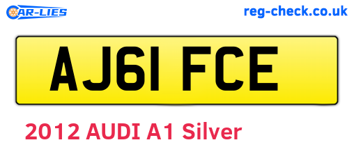 AJ61FCE are the vehicle registration plates.