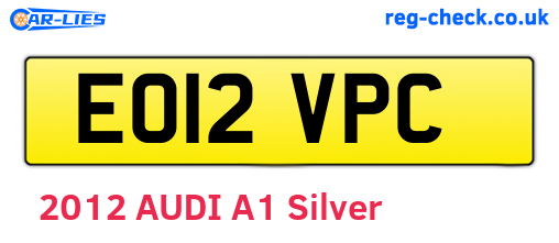 EO12VPC are the vehicle registration plates.