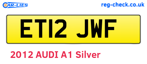 ET12JWF are the vehicle registration plates.