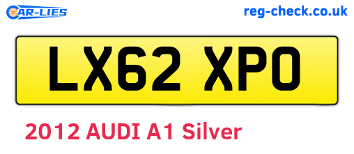 LX62XPO are the vehicle registration plates.