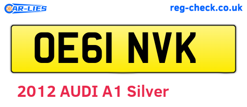 OE61NVK are the vehicle registration plates.