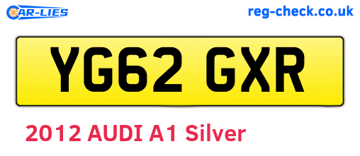 YG62GXR are the vehicle registration plates.