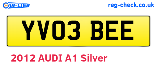 YV03BEE are the vehicle registration plates.