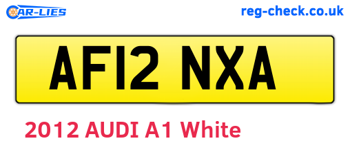 AF12NXA are the vehicle registration plates.