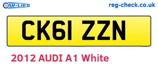CK61ZZN are the vehicle registration plates.