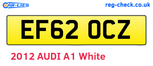 EF62OCZ are the vehicle registration plates.