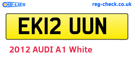EK12UUN are the vehicle registration plates.