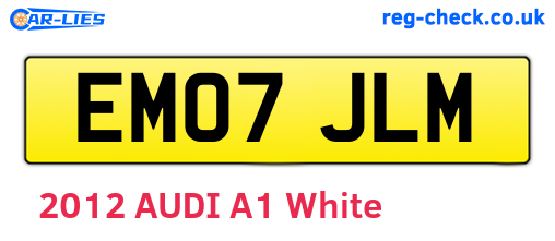 EM07JLM are the vehicle registration plates.