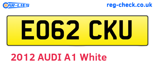 EO62CKU are the vehicle registration plates.