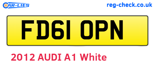 FD61OPN are the vehicle registration plates.