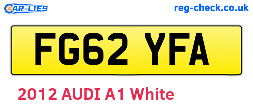 FG62YFA are the vehicle registration plates.
