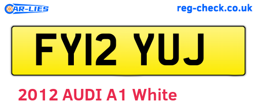 FY12YUJ are the vehicle registration plates.
