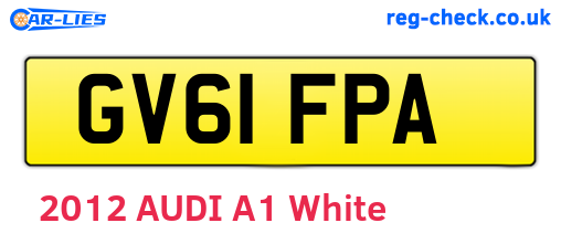GV61FPA are the vehicle registration plates.