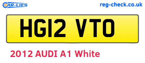 HG12VTO are the vehicle registration plates.
