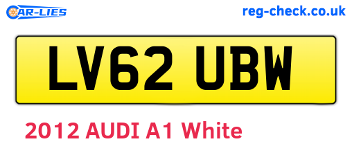 LV62UBW are the vehicle registration plates.