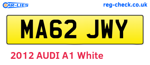 MA62JWY are the vehicle registration plates.