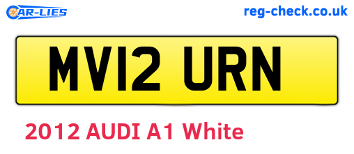 MV12URN are the vehicle registration plates.
