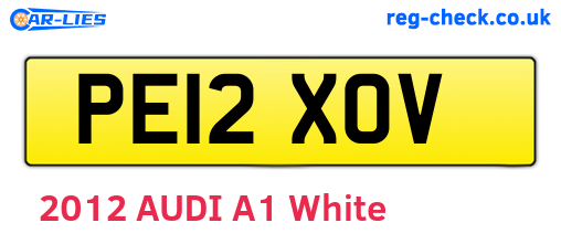 PE12XOV are the vehicle registration plates.