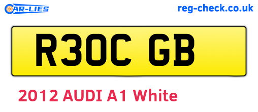 R30CGB are the vehicle registration plates.