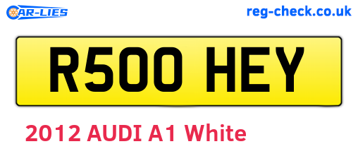 R500HEY are the vehicle registration plates.