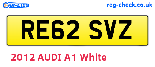 RE62SVZ are the vehicle registration plates.
