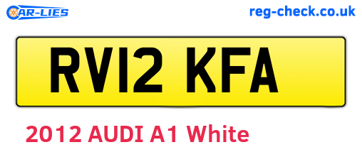 RV12KFA are the vehicle registration plates.