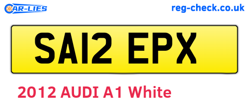 SA12EPX are the vehicle registration plates.