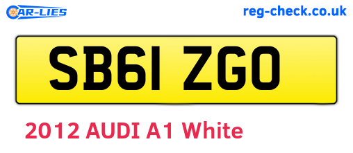 SB61ZGO are the vehicle registration plates.