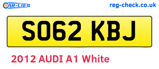 SO62KBJ are the vehicle registration plates.