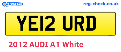 YE12URD are the vehicle registration plates.