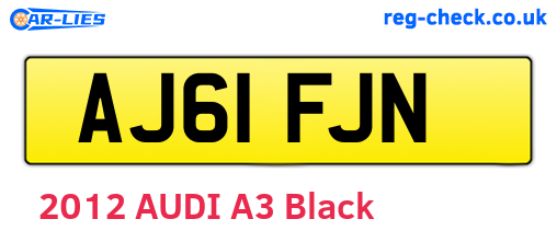 AJ61FJN are the vehicle registration plates.