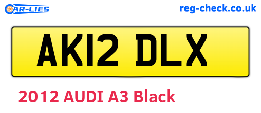 AK12DLX are the vehicle registration plates.
