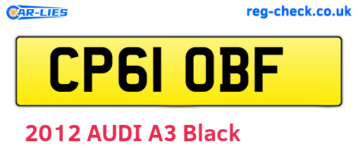 CP61OBF are the vehicle registration plates.