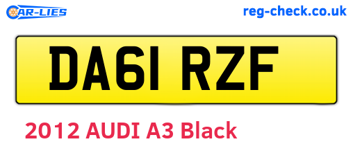 DA61RZF are the vehicle registration plates.